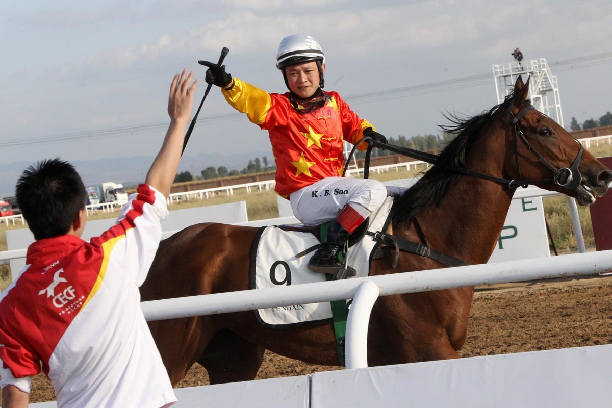 Soo Khoon Beng on Beat Of The Drum who won the National Breeders Cup. Photo: David Wong