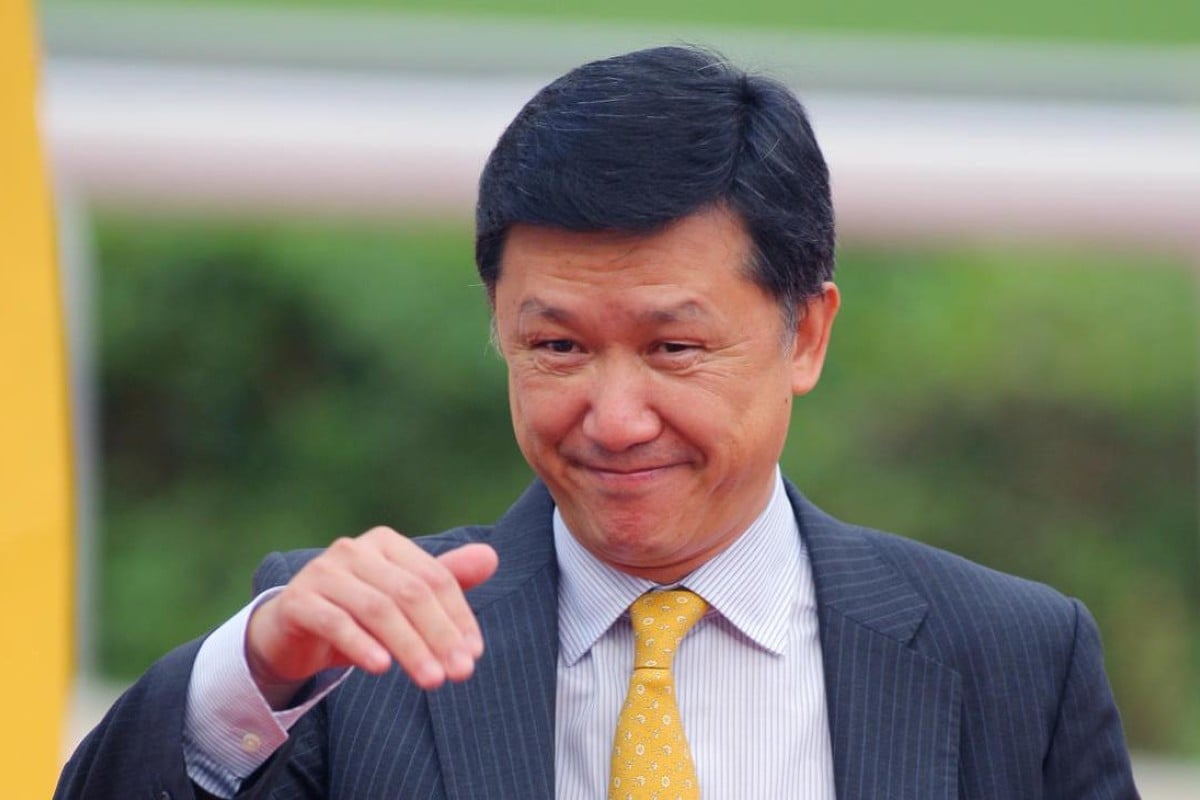 Peter Ho celebrated a treble, including 50-1 shot Shiny Day. Photo: Kenneth Chan