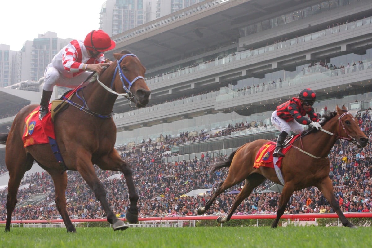 Lucky Nine in happier days, winning the Chairman's Sprint Prize in February. Photo: Kenneth Chan