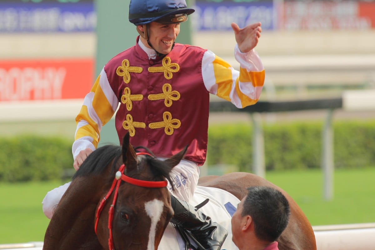 Tye Angland has a good chance of taking home Sunday's Centenary Sprint Cup at Sha Tin. Photo: Kenneth Chan