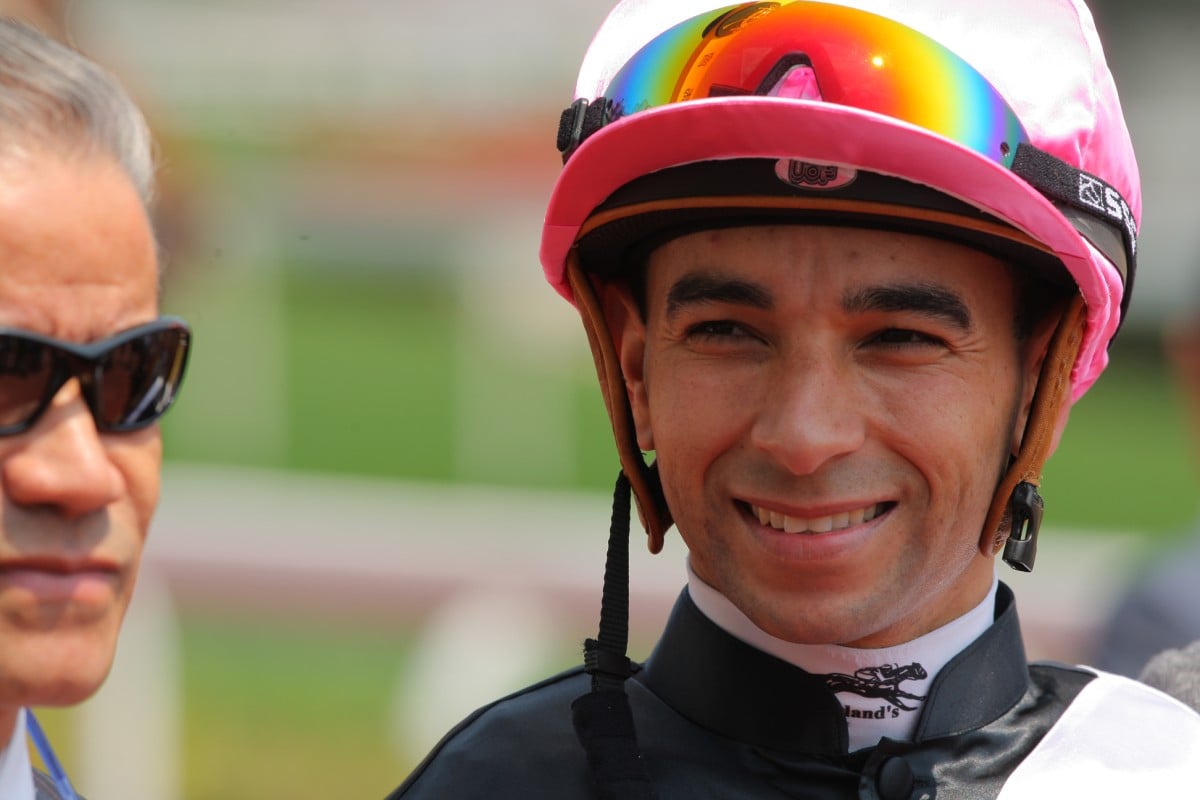 Joao Moreira (pictured with Tony Cruz) will be out to make a name for himself in Dubai on Saturday. Photo: Kenneth Chan