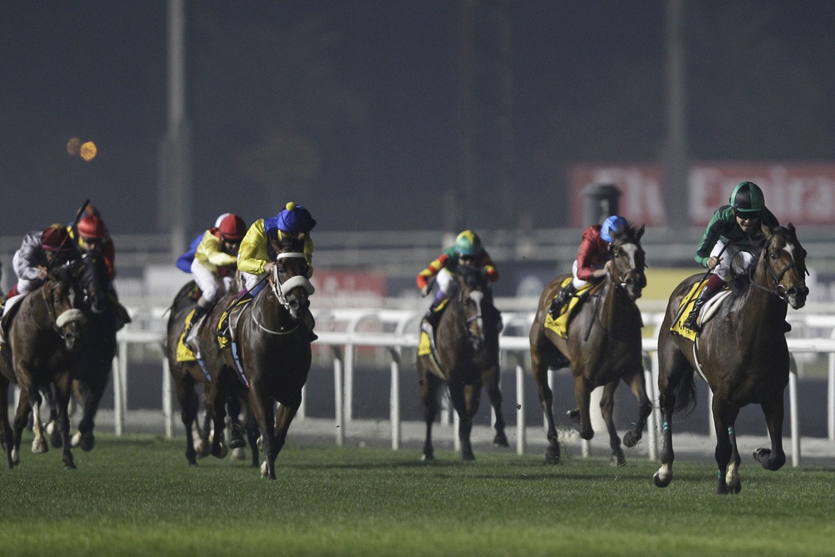 Just A Way wins the Dubai Duty Free, but second-placed Vercingetorix (in yellow) is a likely visitor for the Audemars Piguet QE II Cup.