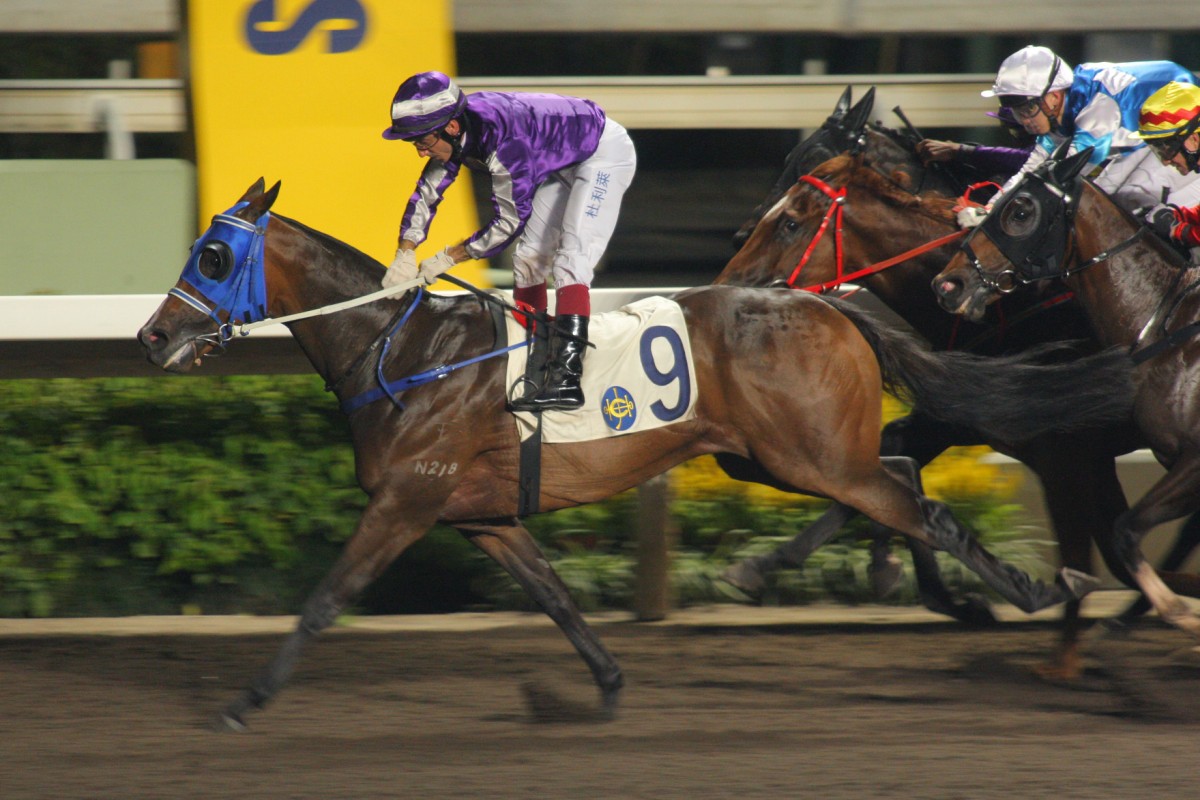 Hurry Hurry Up tastes success in race four on the dirt with Olivier Doleuze aboard. Photo: Kenneth Chan 