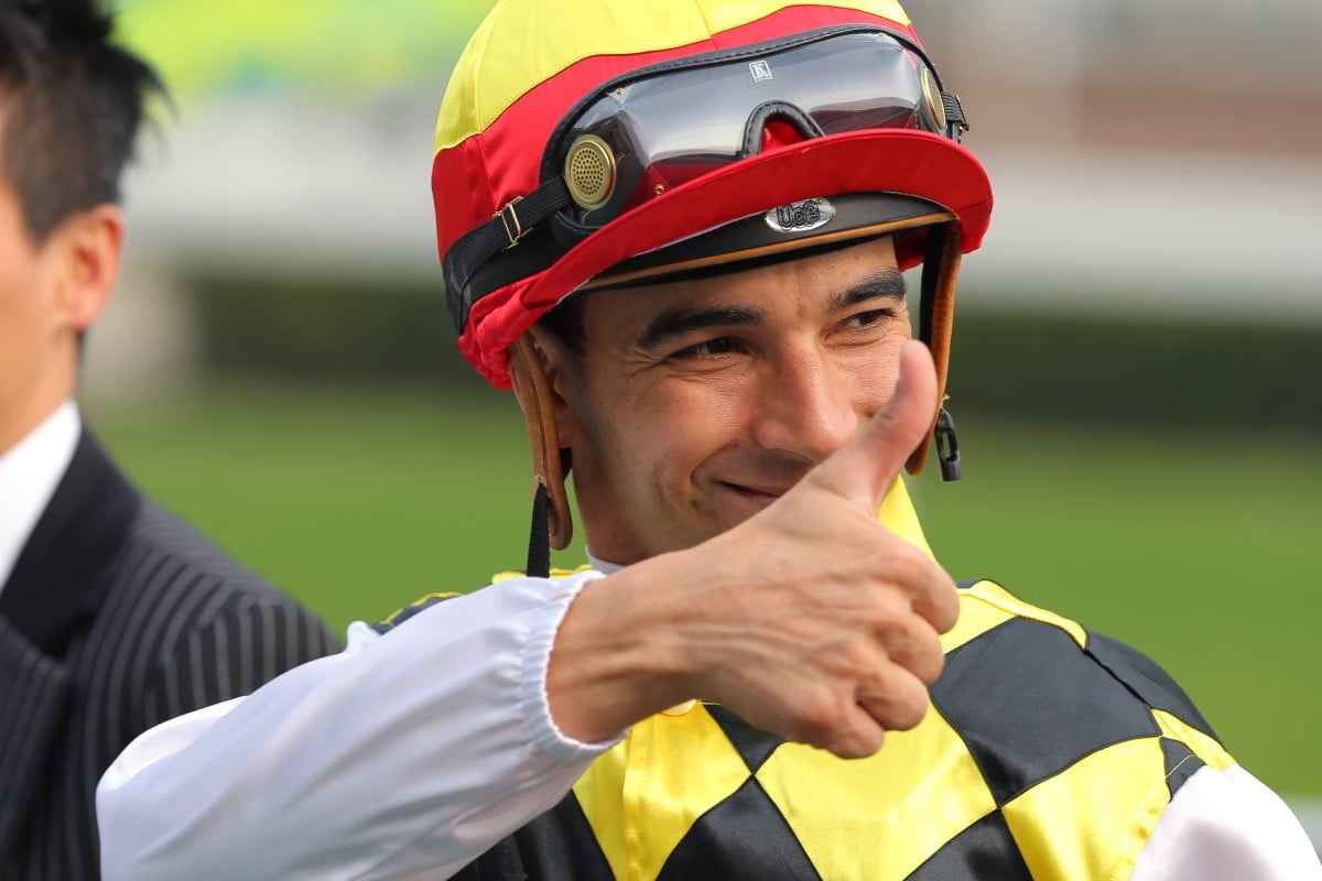 It may be thumbs up for Joao Moreira, but for jockeys at the bottom of the championship, it's not so comfortable. Photo: Kenneth Chan