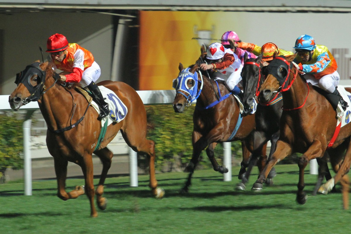Joao Moreira cruises to the post aboard Paul O'Sullivan-trained Star Majestic in his fourth victory of the night. Photos: Kenneth Chan