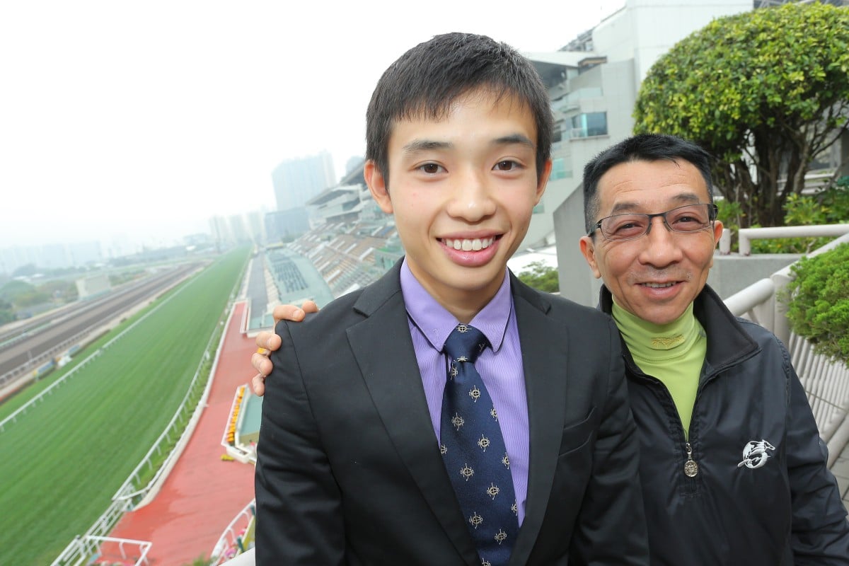 Jack Wong with trainer Me Tsui Yu-sak  at Sha Tin. Photo: Kenneth Chan