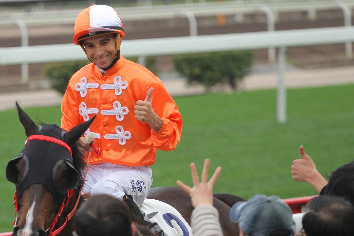 Joao Moreira rides Hong Kong superstar Able Friend on Sunday at Sha Tin having won two races in Australia on Saturday. Photo: Kenneth Chan