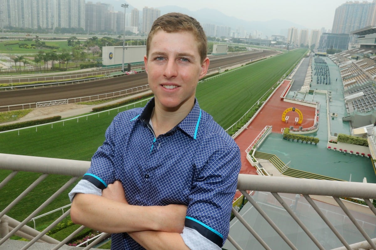 Newcomer Damian Lane is introduced to the media at Sha Tin Racecourse. Photos: Kenneth Chan