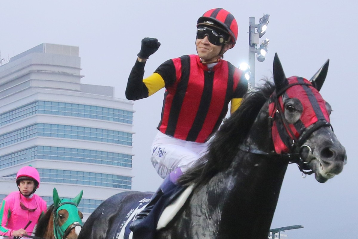 Yutaka Take takes the plaudits after his daring ride on A Shin Hikari. Photos: Kenneth Chan