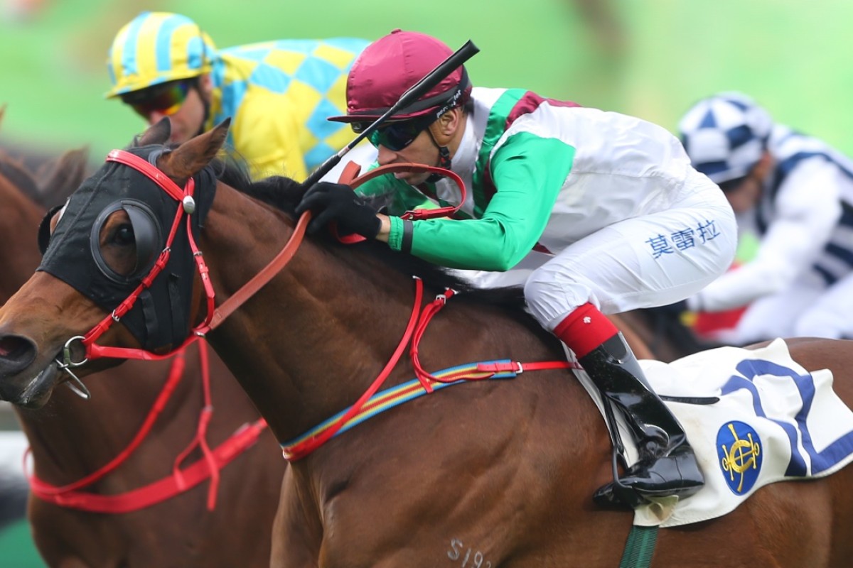 Joao Moreira gets the best out of Be There Ahead to win again for Peter Ho. Photo: Kenneth Chan