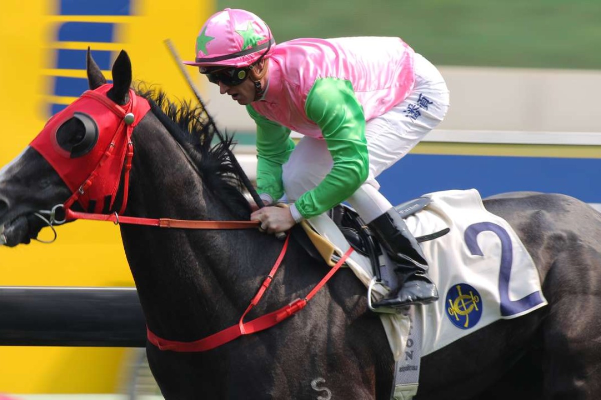 Happilababy, ridden by Zac Purton, wins the Hong Kong Lions Cup at Sha Tin on Easter Monday. Photos: Kenneth Chan