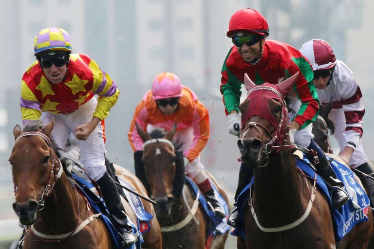 Helene Happy Star (right), second to Designs On Rome in the Hong Kong Gold Cup, looks the perfect horse to send to the Melbourne Cup. Photo: Kenneth Chan
