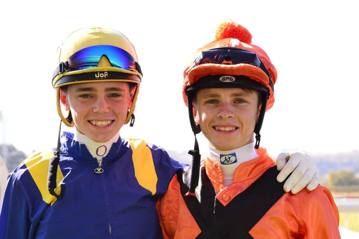 Callan Murray (left) and Lyle Hewitson are two of the rising stars in South Africa, with the teenage jockeys hoping to one day ride in Hong Kong. Photo: Carol Grobler/JC Photographics