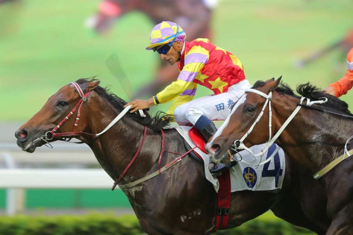 Race 9, Designs On Rome, ridden by Karis Teetan, won the Oriental Watch 55TH Anniversary Sha Tin Trophy(Hong Kong Group 2, 1600m) at Sha Tin on 23OCT16.