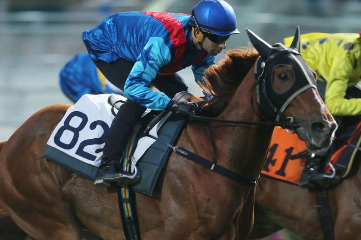 Joao Moreira rides Rapper Dragon in Tuesday’s barrier trial. Photos: Kenneth Chan