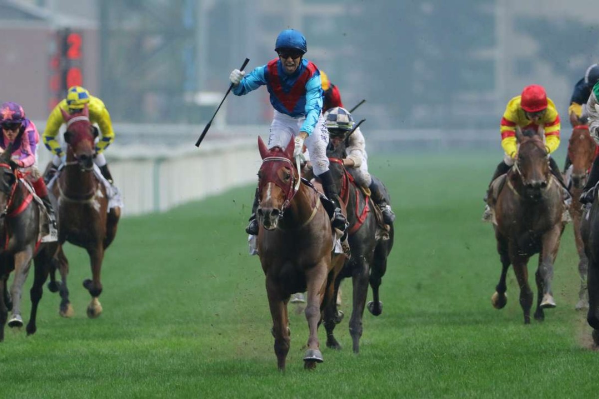 Race 8, Rapper Dragon, ridden by Joao Moreira, won the BMW Hong Kong Derby 2017 (2000m) at Sha Tin. 19MAR17