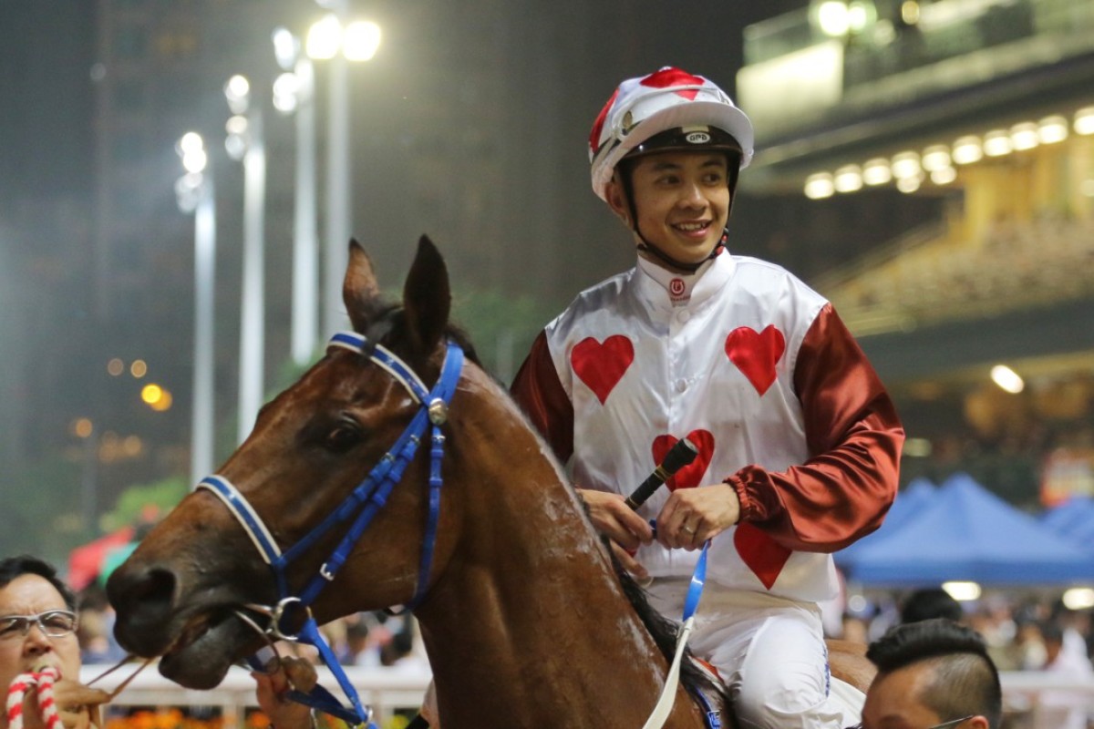 Derek Leung is all smiles after another win at Happy Valley. Photos: Kenneth Chan.