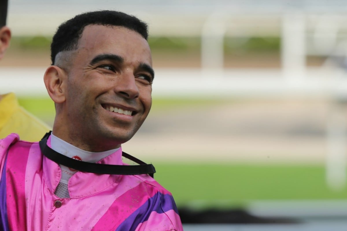 Joao Moreira smiles after recording his 169th winner of the season. Photos: Kenneth Chan