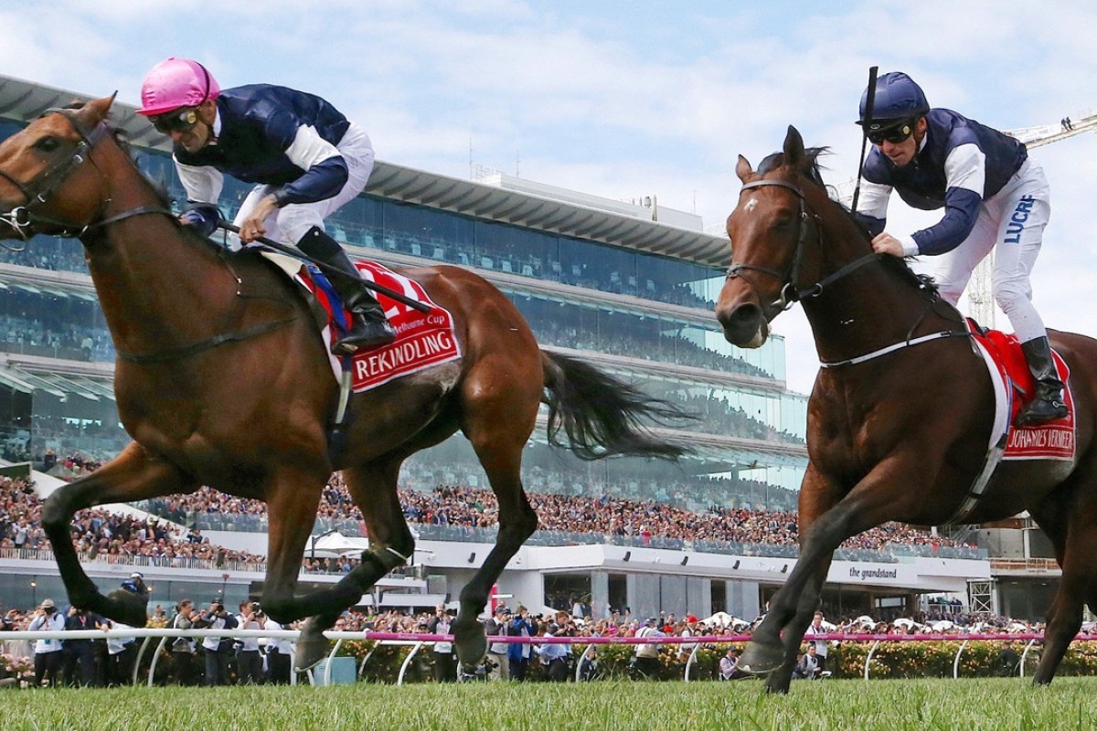 Rekindling wins the 2017 Melbourne Cup ahead of Johannes Vermeer. “The race that stops a nation” will probably survive a cull in simulcasts from Australia. Photo: Reuters