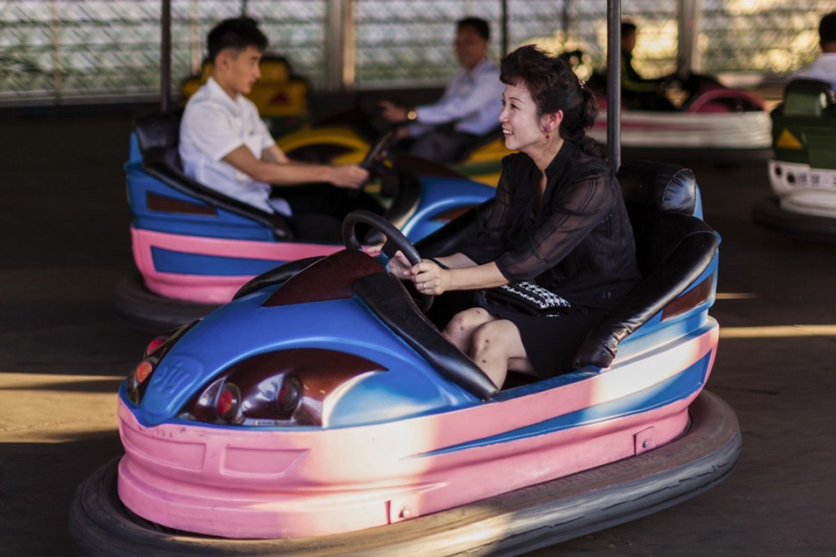 Bumper cars at Pyongyang’s Kaeson Funfair offer a rare opportunity for women to get behind the wheel as they are generally not permitted to drive in the country. Among the fair’s other attractions are a roller coaster, a pirate ship and restaurants, and it is possible for visitors to mingle with locals here.