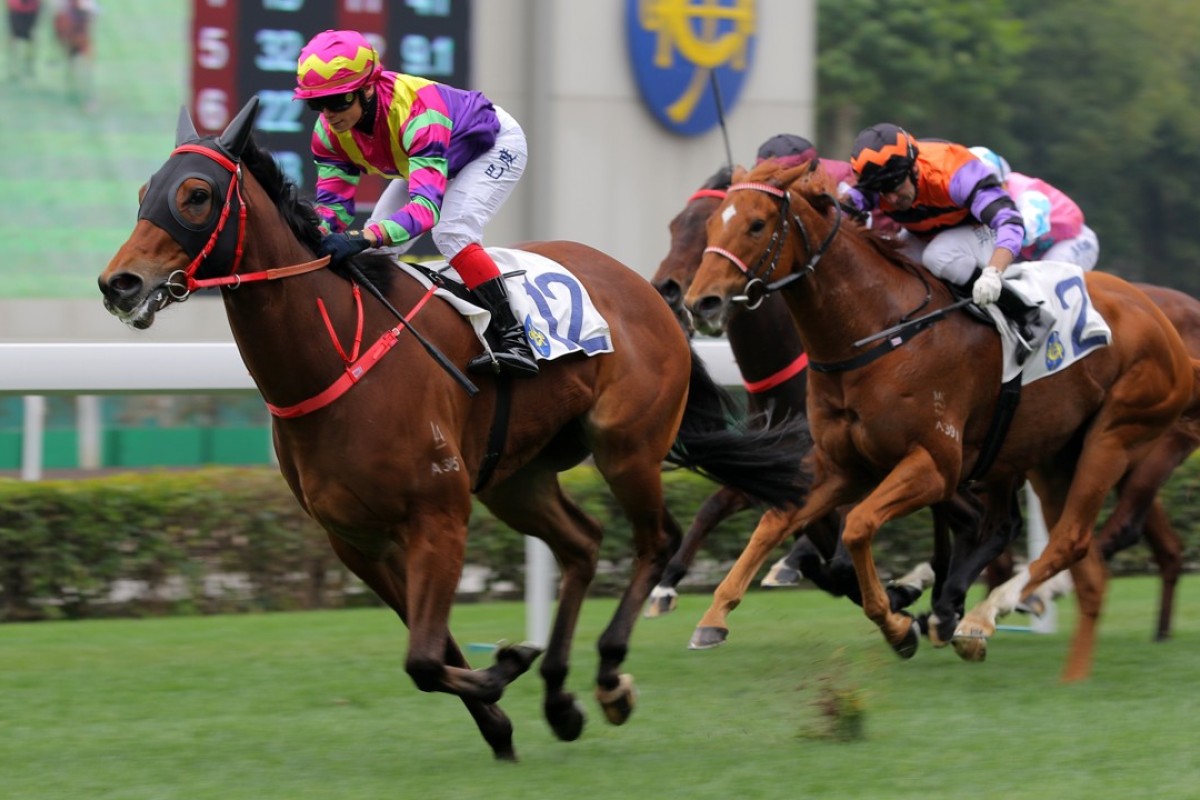 Alexis Badel guides Beaut Beaut to victory on Sunday. Photos: Kenneth Chan