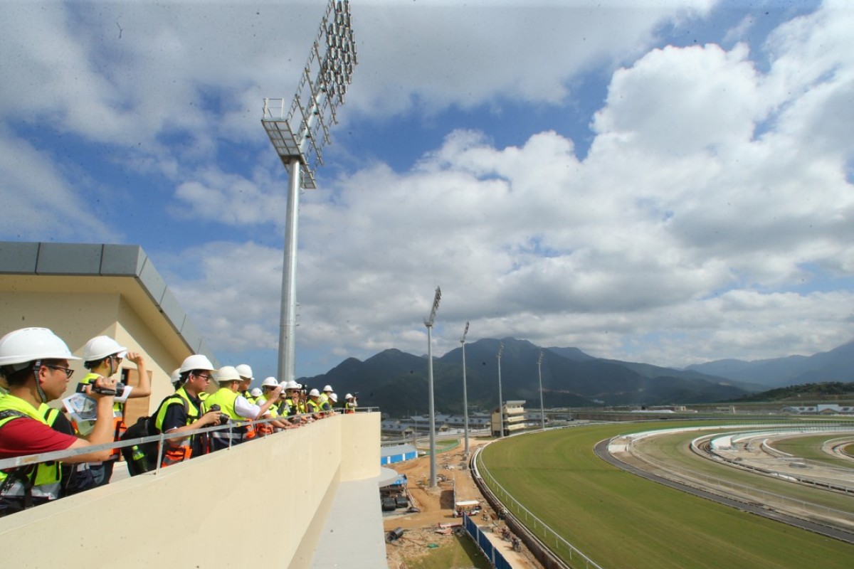 Visitors inspect the Jockey Club’s new training facility at Conghua. Photos: Kenneth Chan