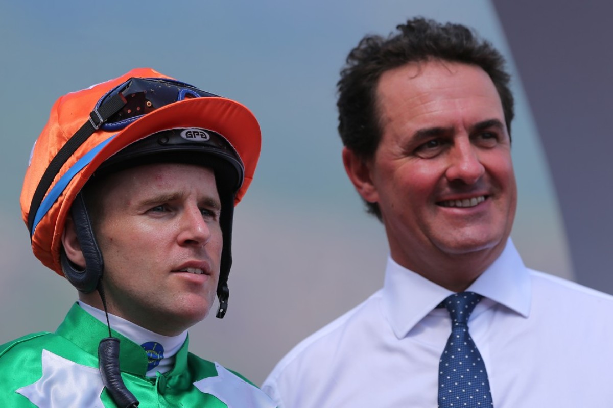 Jockey Tommy Berry (left) and trainer Michael Freedman. Photos: Kenneth Chan