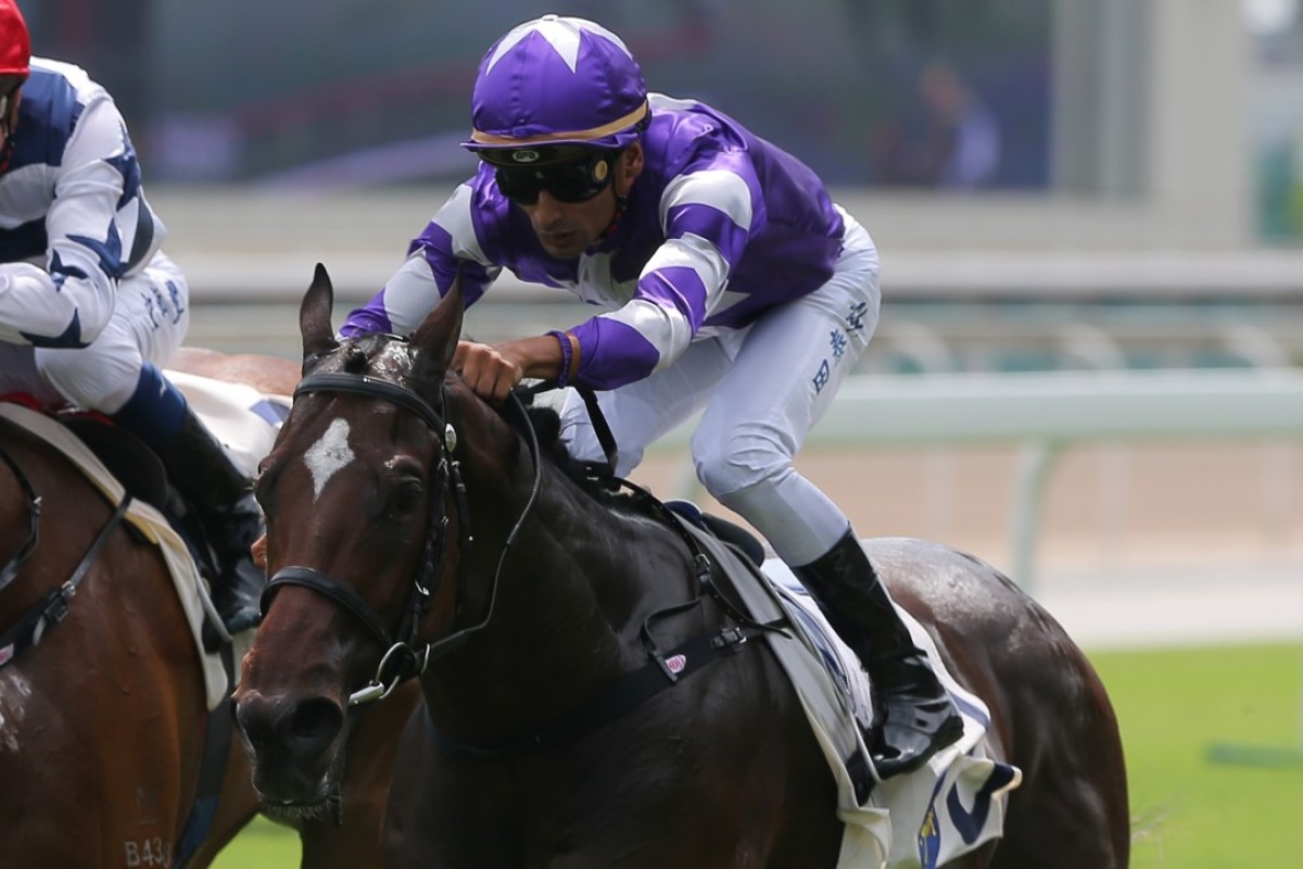 Strathallan wins under Karis Teetan at Sha Tin on Saturday. Photos: Kenneth Chan