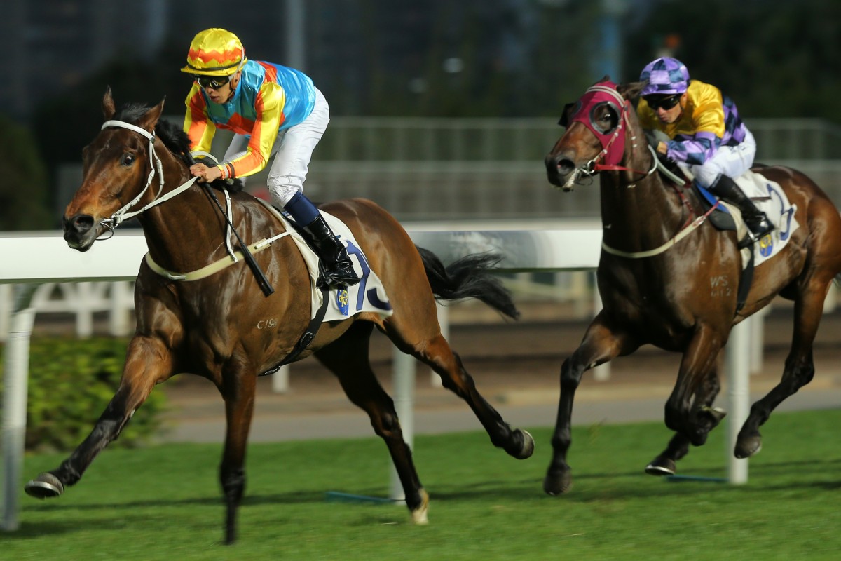 Vincent Ho guides Ka Ying Star to a debut victory at Sha Tin. Photo: Kenneth Chan