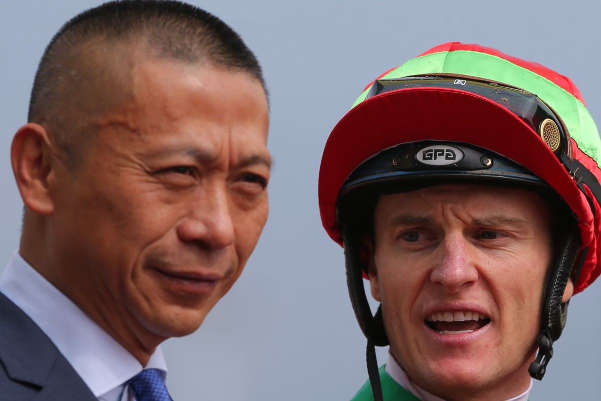 Danny Shum and Zac Purton after winning a race earlier this season. Photos: Kenneth Chan