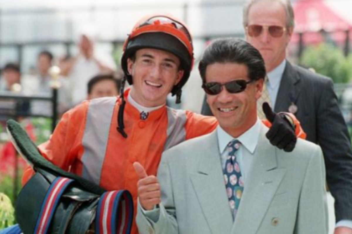 Jockey Douglas Whyte (left) and trainer Tony Cruz celebrate a winner back in 1997. Photo: SCMP