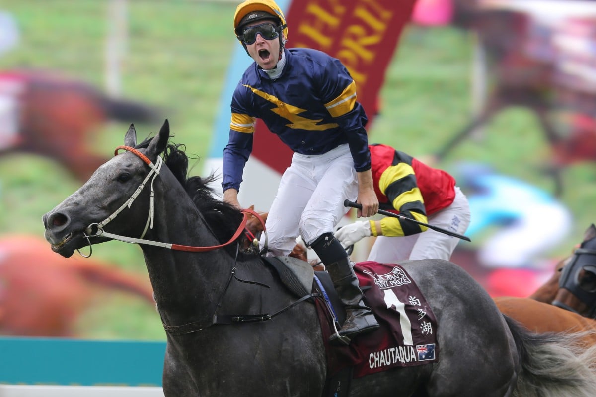Chautauqua - the last Australian horse to win on Champions Day – wins the Group One Chairman’s Sprint Prize in 2016. Photos: Kenneth Chan