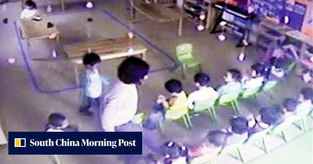 Kindergarten teacher caught on camera ‘kicking and beating’ Beijing ...
