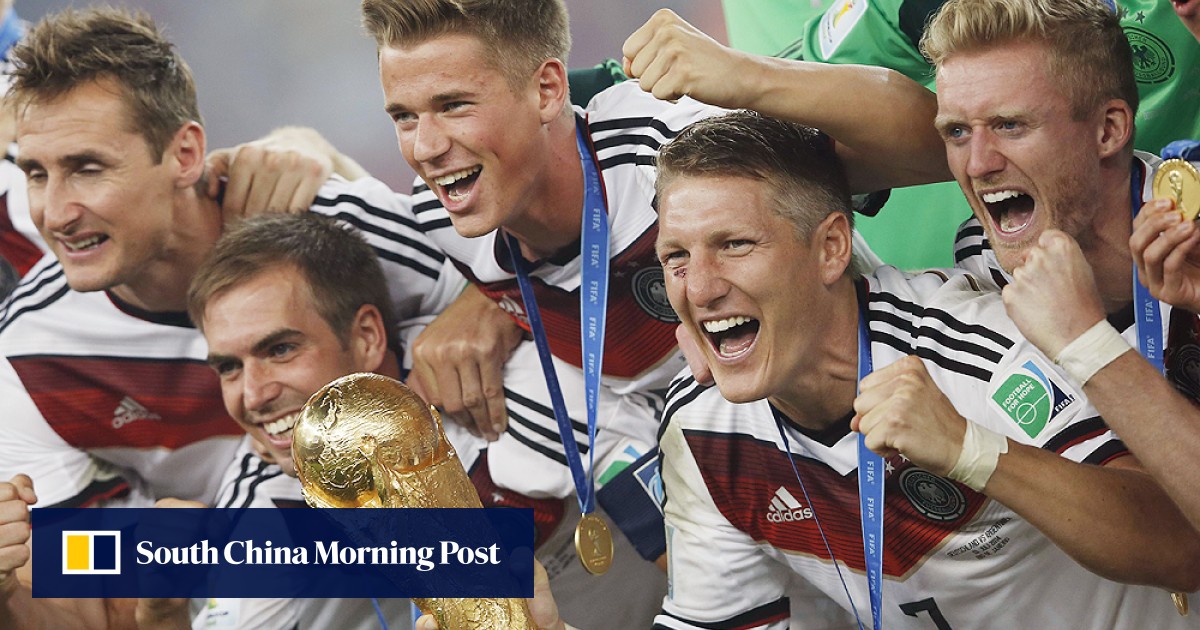 Manuel Neuer of Germany celebrates with World Cup trophy after