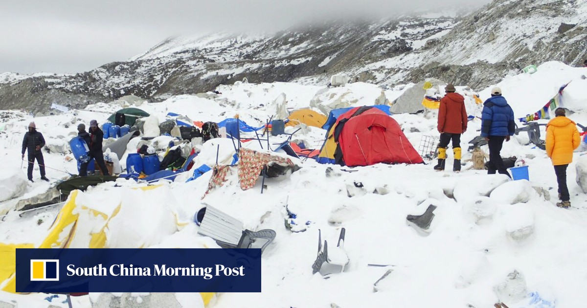 'The ground is shaking', video shows Everest camp swamped by deadly