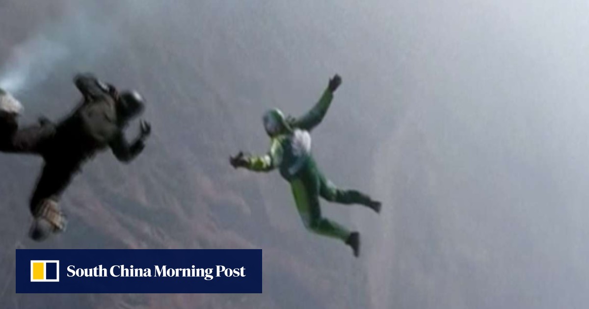 WATCH daredevil skydiver leap from plane with no parachute in recordbreaking stunt South