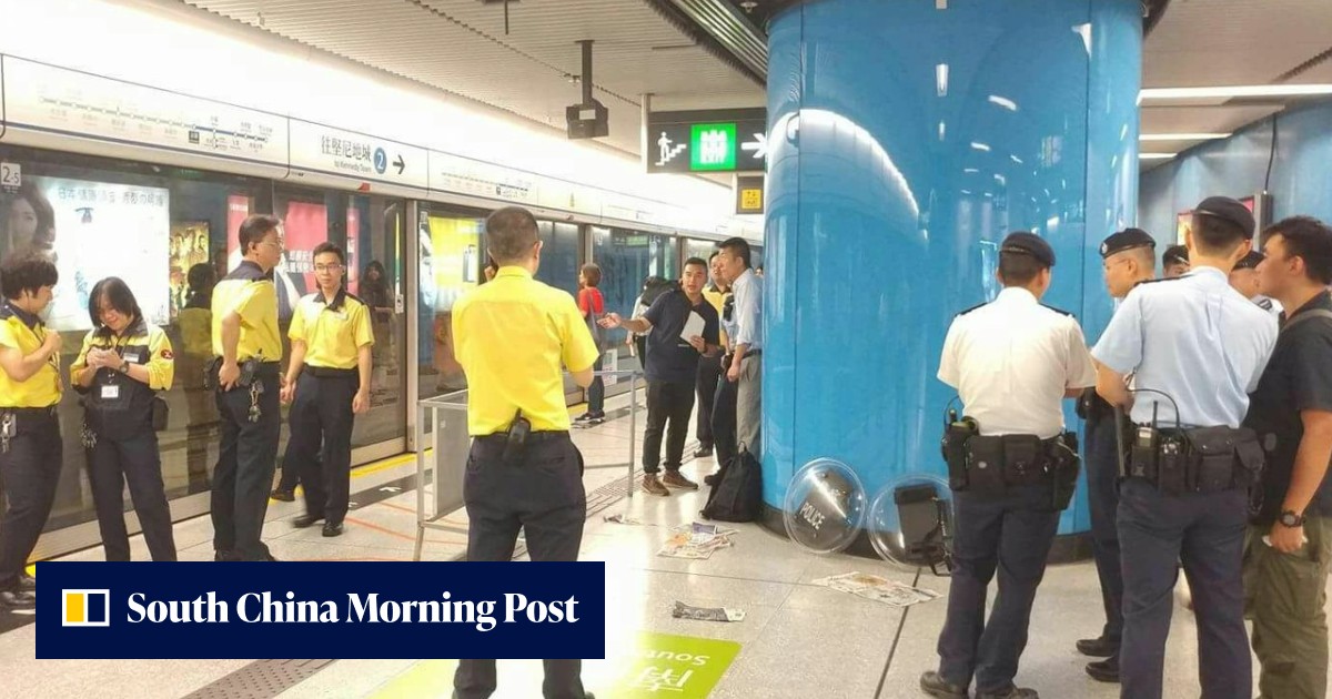 Hong Kong police arrest man suspected of waving knife at two commuters ...