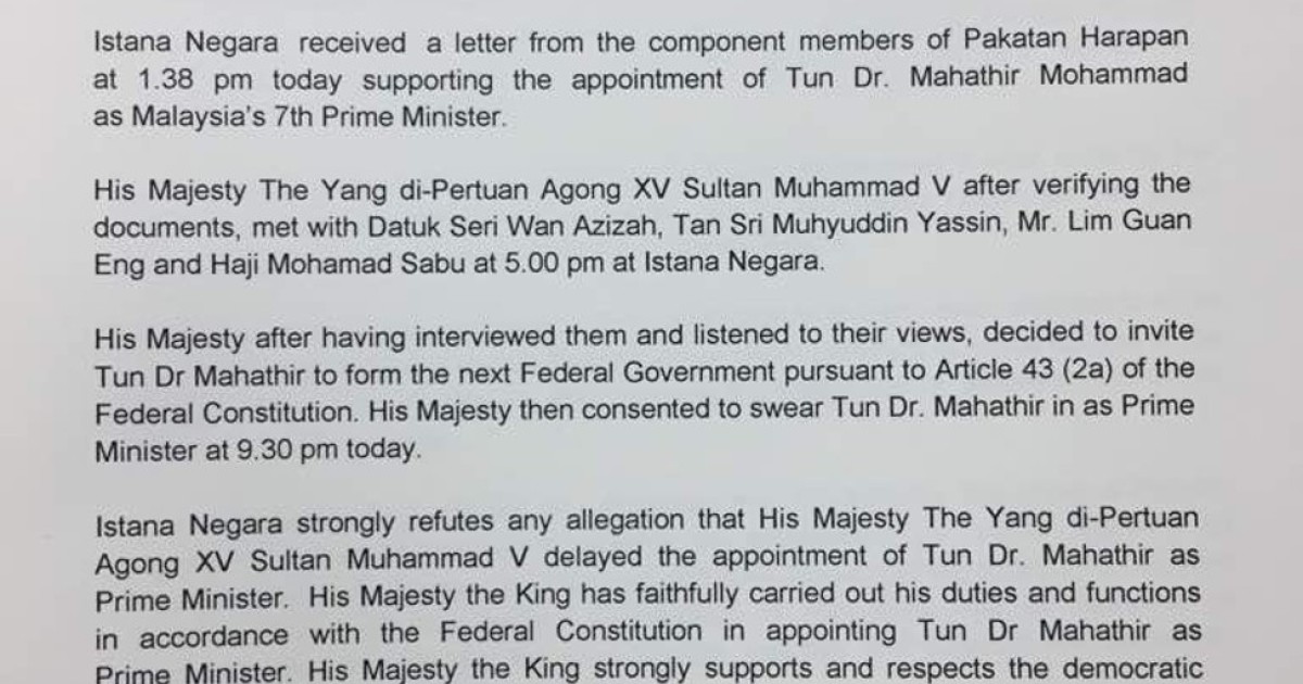 Malaysia Election Mahathir Sworn In As Prime Minister South China Morning Post