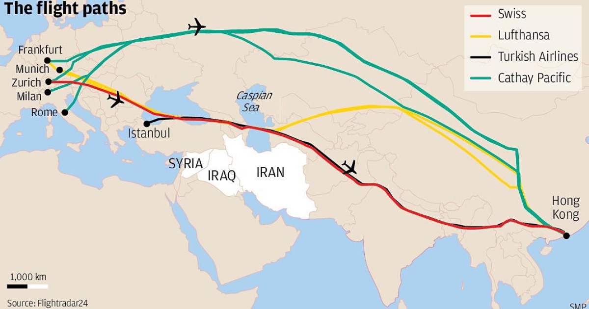 Missiles And Jets Are Operating On Very Different Altitudes Cathay S Decision To Change Hong Kong Europe Route Disputed By Other Airlines South China Morning Post