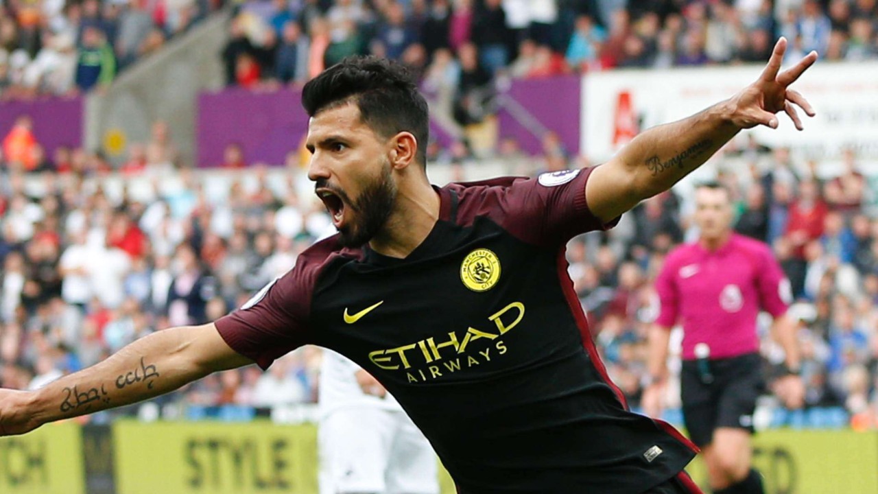 Pep Talk Guardiola Wants Sergio Aguero To Get Even Better As Manchester City Extend Winning Run Against Swansea City South China Morning Post